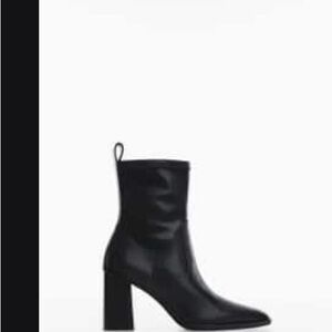 Mango Black Heeled Ankle Boots